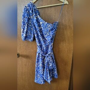 One Shoulder Nine West Print Pattern Dress